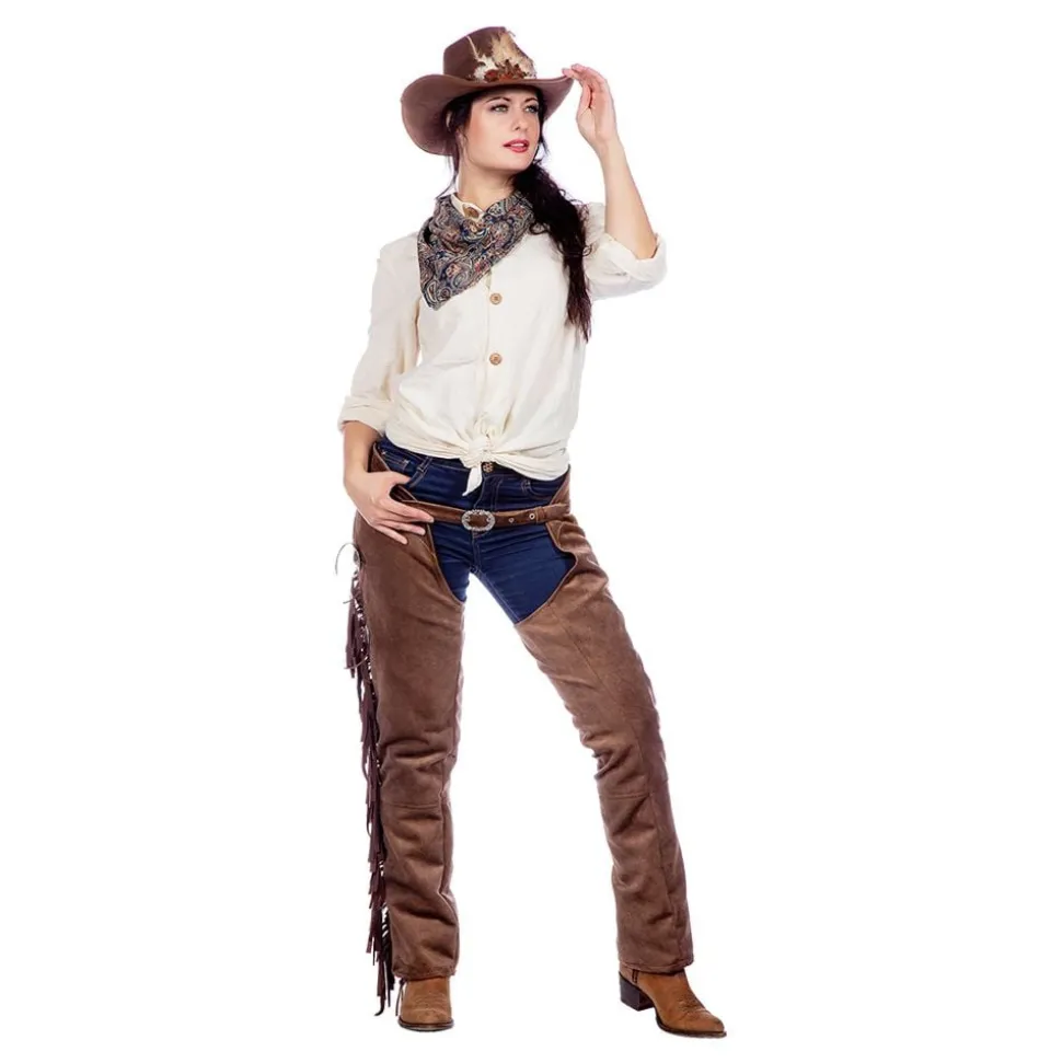 Autentiska Western Chaps Dam Bruna