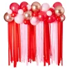 Ballongbåge med Streamers Röd/Rosa