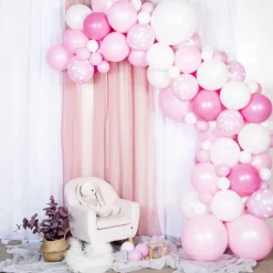Ballongbåge Rosa/Vit