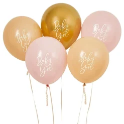 Ballonger Baby Girl Guld/Rosa