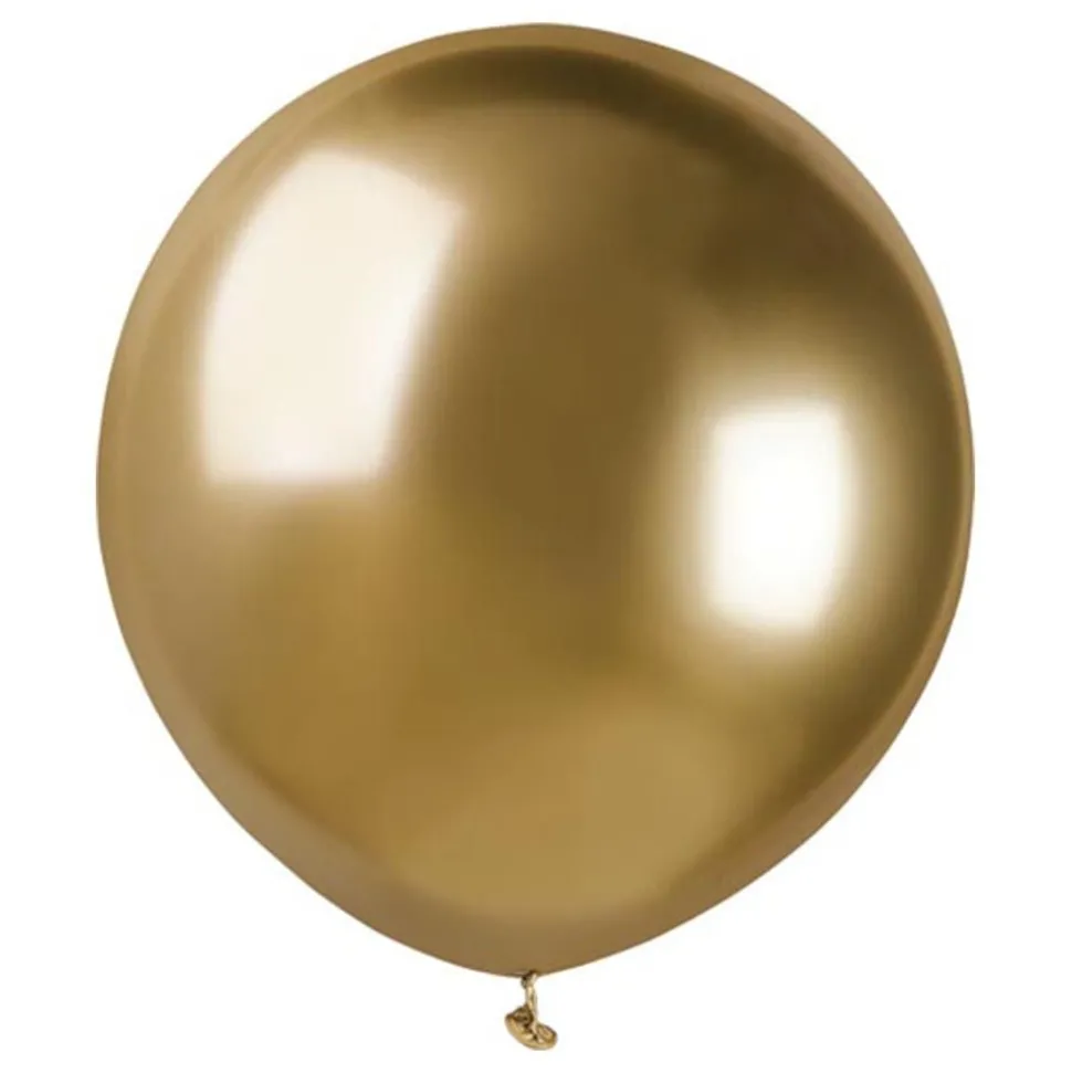 Ballonger Shiny Guld Runda Stora