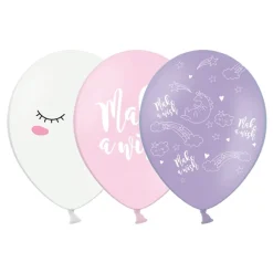 Ballonger Unicorn Vit/Rosa/Lila
