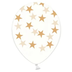 Ballonger Transparenta med Guldstjärnor