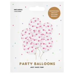 Ballonger Transparenta med Rosa Hjärtan