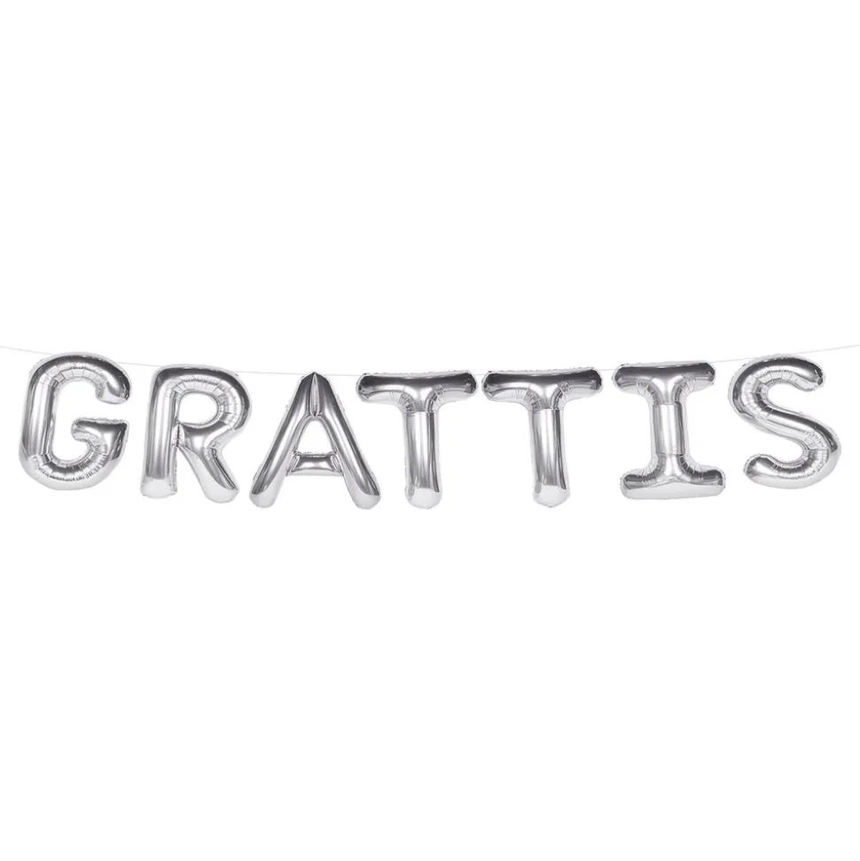 Ballonggirlang Grattis Silver