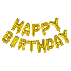 Ballonggirlang Happy Birthday Guld