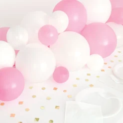 Ballonggirlang Bord Rosa/Vit