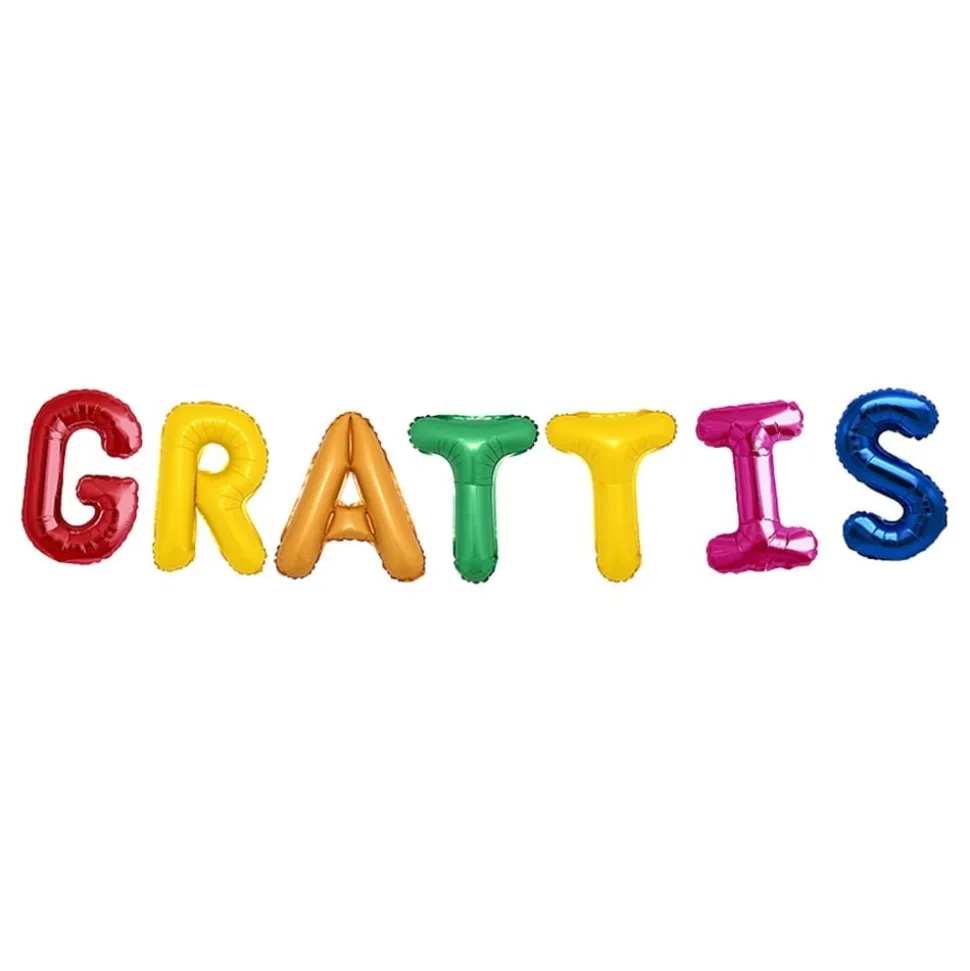 Ballonggirlang Grattis Flerfärgad