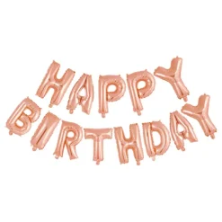 Ballonggirlang Happy Birthday Roséguld