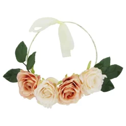 Blomsterkrans Rosor Aprikos/Vita
