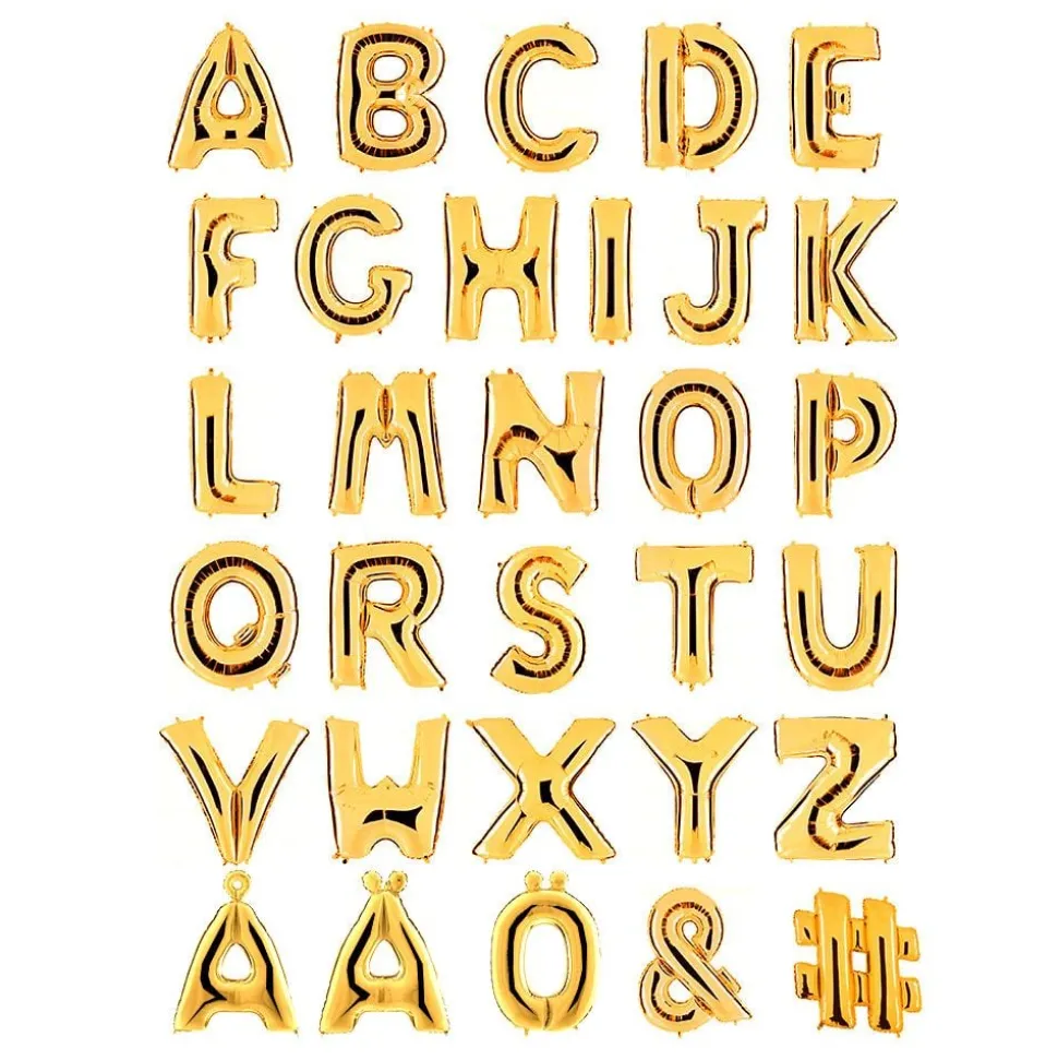 Bokstavsballong Guld Metallic