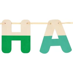 Bokstavsgirlang Happy Birthday i Trä