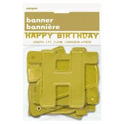 Bokstavsgirlang Happy Birthday Guld