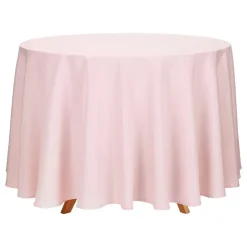 Bordsduk i Tyg Rund Dusty Pink
