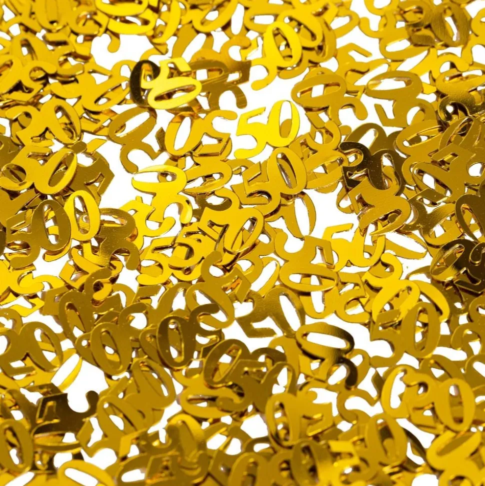 Bordskonfetti Siffra 50 Guld Metallic