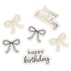 Bordskonfetti Happy Birthday Cremevit Rosett