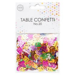 Bordskonfetti Siffra 20 Färgmix Metallic