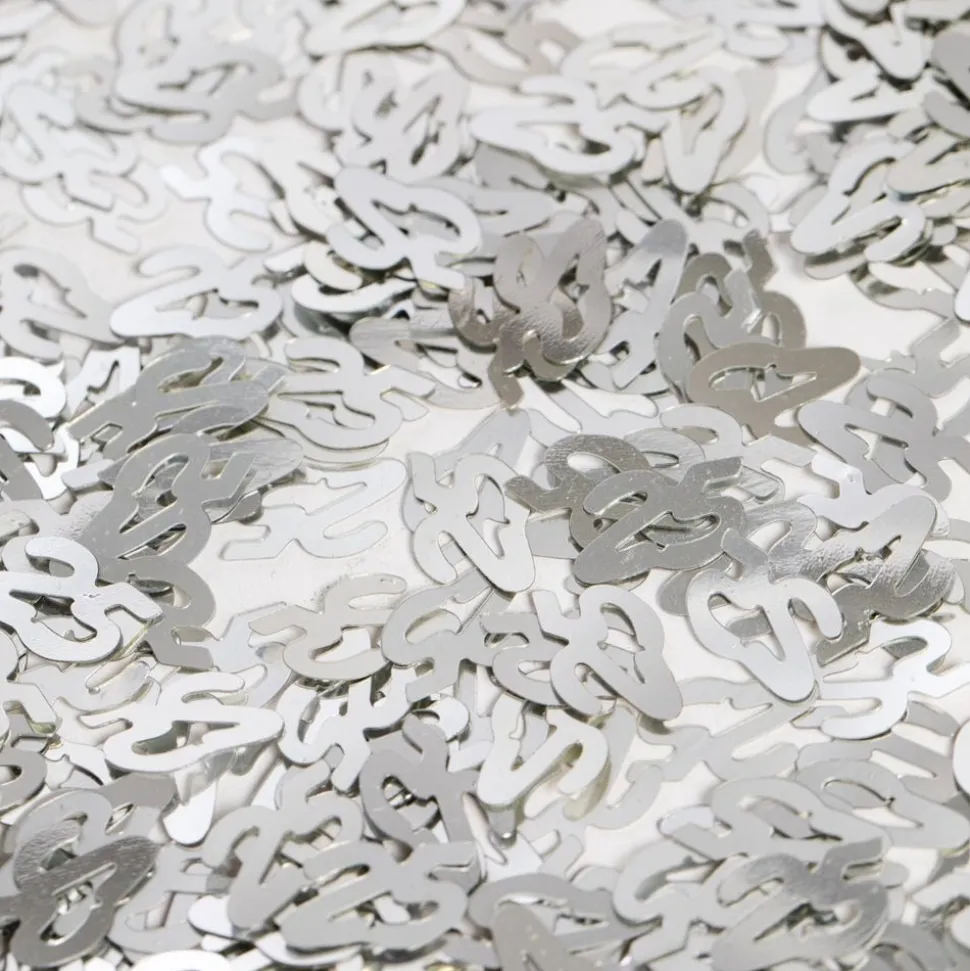Bordskonfetti Siffra 25 Silver Metallic