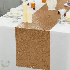 Bordslöpare Paljett Guld