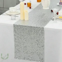 Bordslöpare Paljett Silver