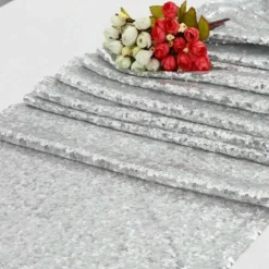Bordslöpare Paljett Silver