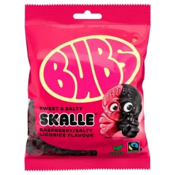 BUBS Raspberry Salty Licorice Skalle Storpack