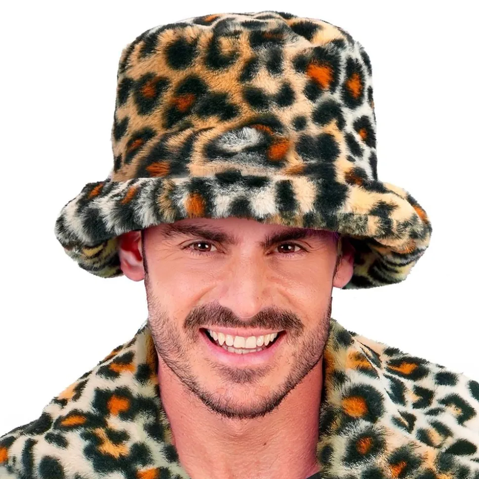 Bucket Hat i Fuskpäls Leopard