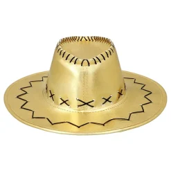 Cowboyhatt Guld med Sömmar