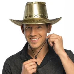 Cowboyhatt Guld med Sömmar