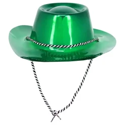 Cowboyhatt i Plast Grön Metallic