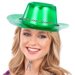 Cowboyhatt i Plast Grön Metallic