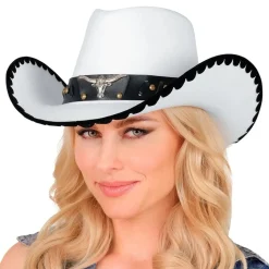 Cowboyhatt Vit med Tjur