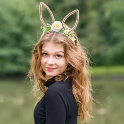 Diadem Kaninöron med Blommor