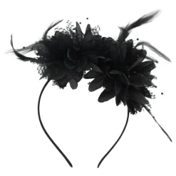 Diadem med Blomma Svart