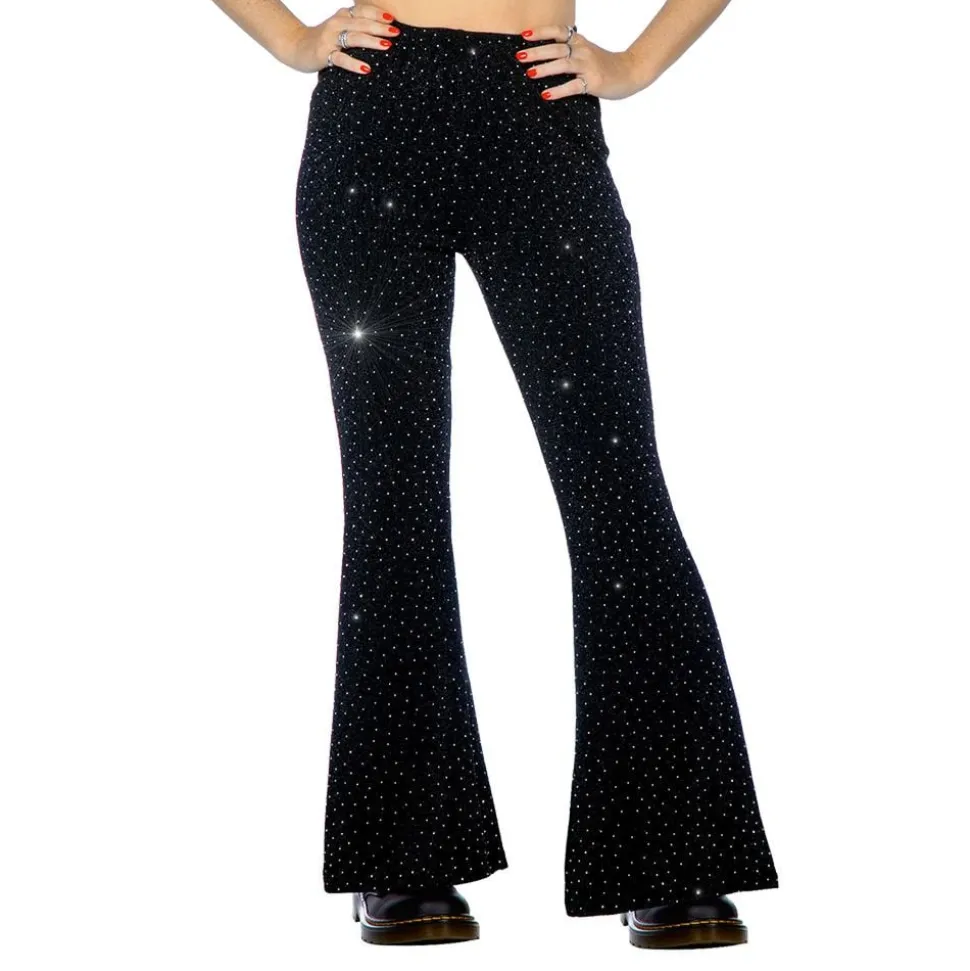 Discobyxor Utsvängda Glitter Svart för Barn