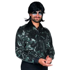 Disco Skjorta Herr Svart Turkos Deluxe