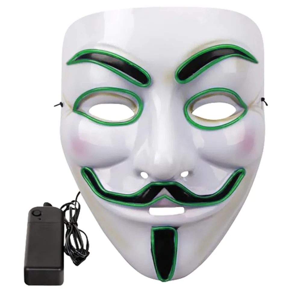 EL Wire V For Vendetta LED Mask
