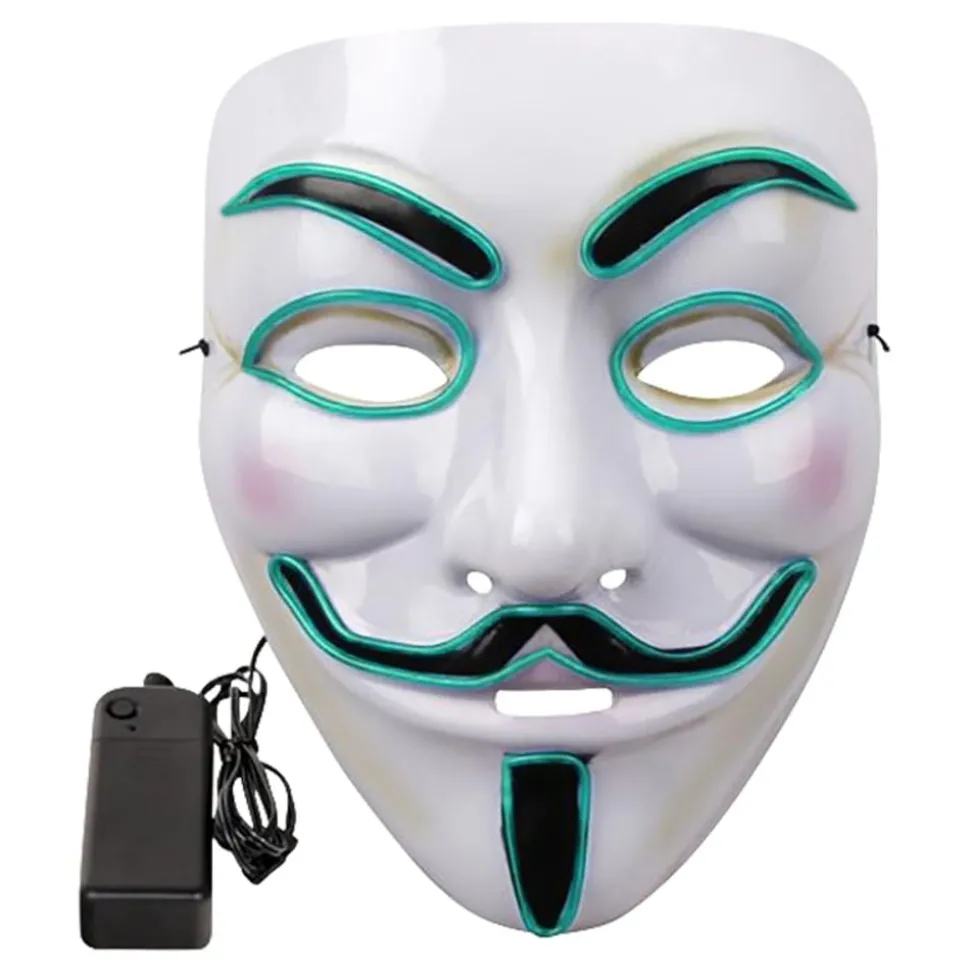EL Wire V For Vendetta LED Mask