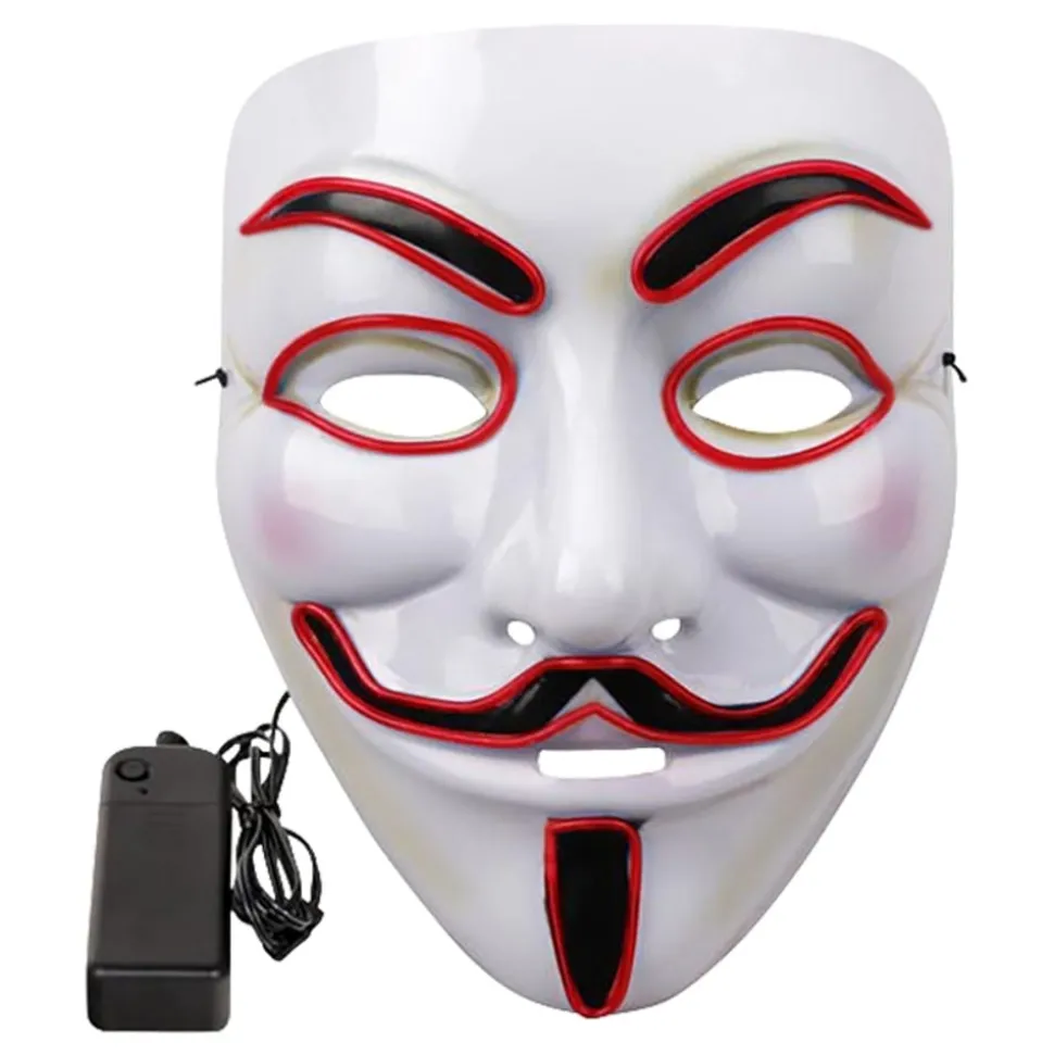 EL Wire V For Vendetta LED Mask