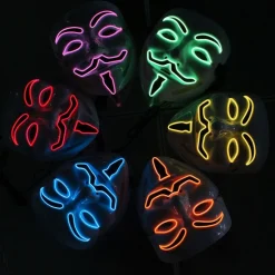 EL Wire V For Vendetta LED Mask