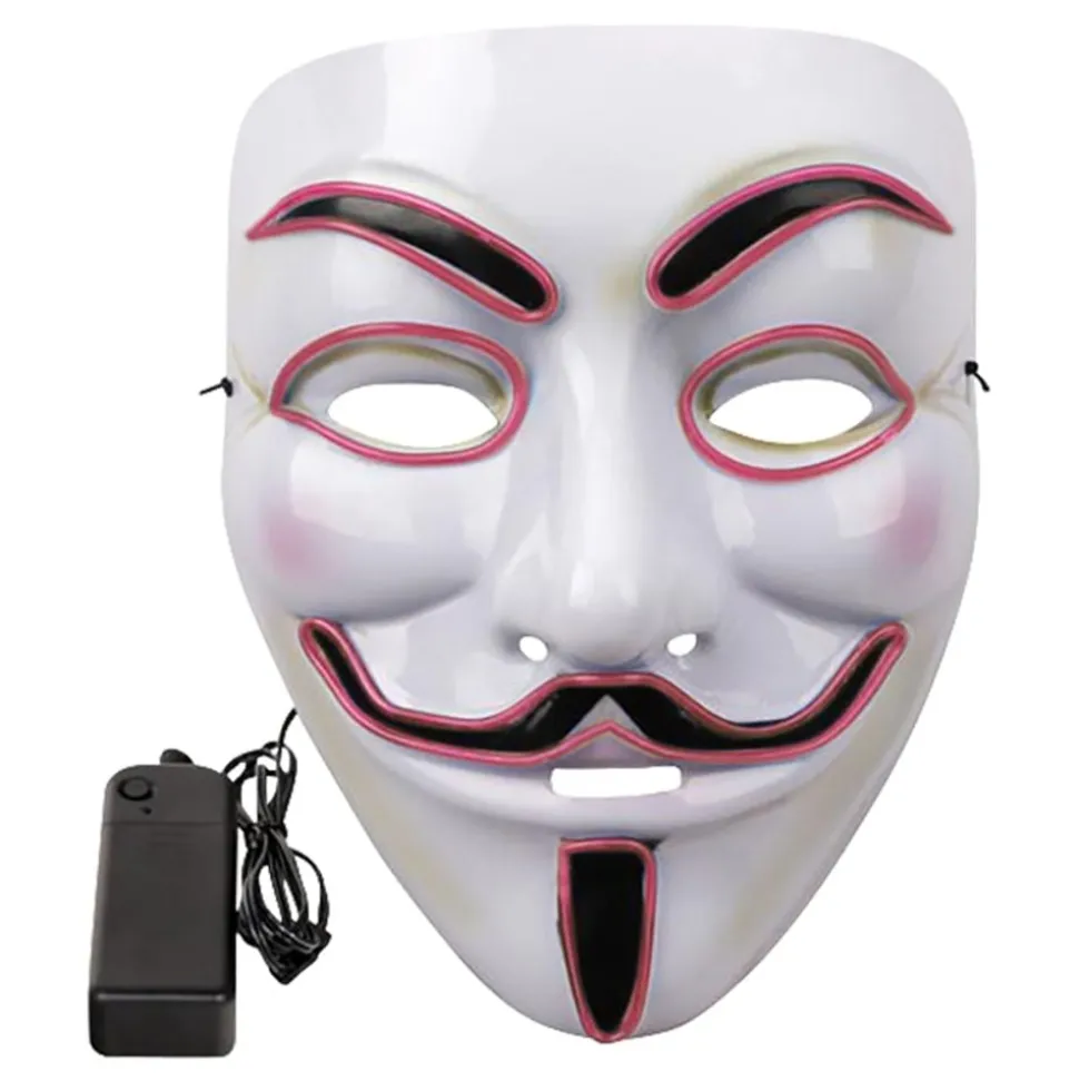 EL Wire V For Vendetta LED Mask