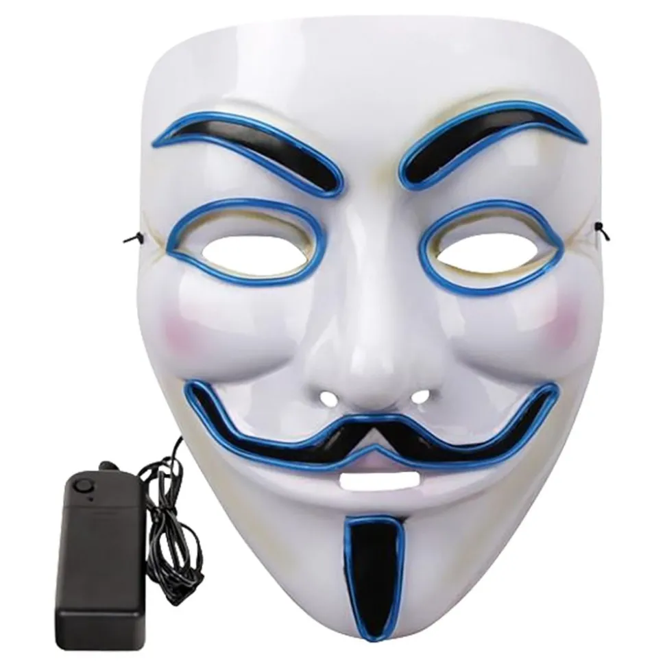 EL Wire V For Vendetta LED Mask