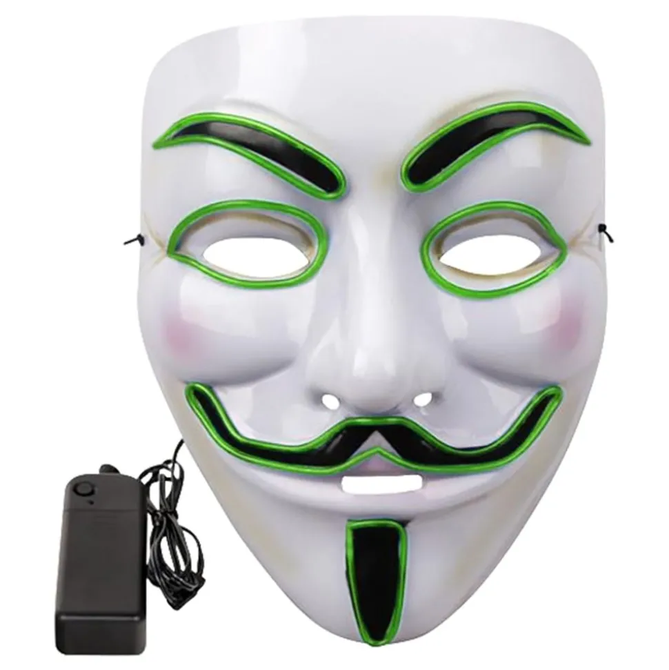 EL Wire V For Vendetta LED Mask