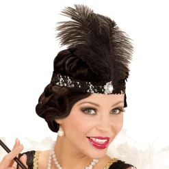 Flapper Pannband med Diamant Svart