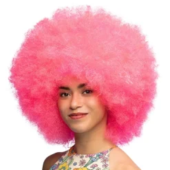 Fluffig Neonrosa Peruk