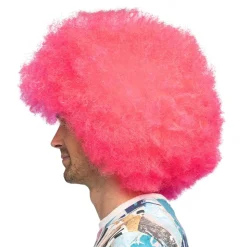 Fluffig Neonrosa Peruk