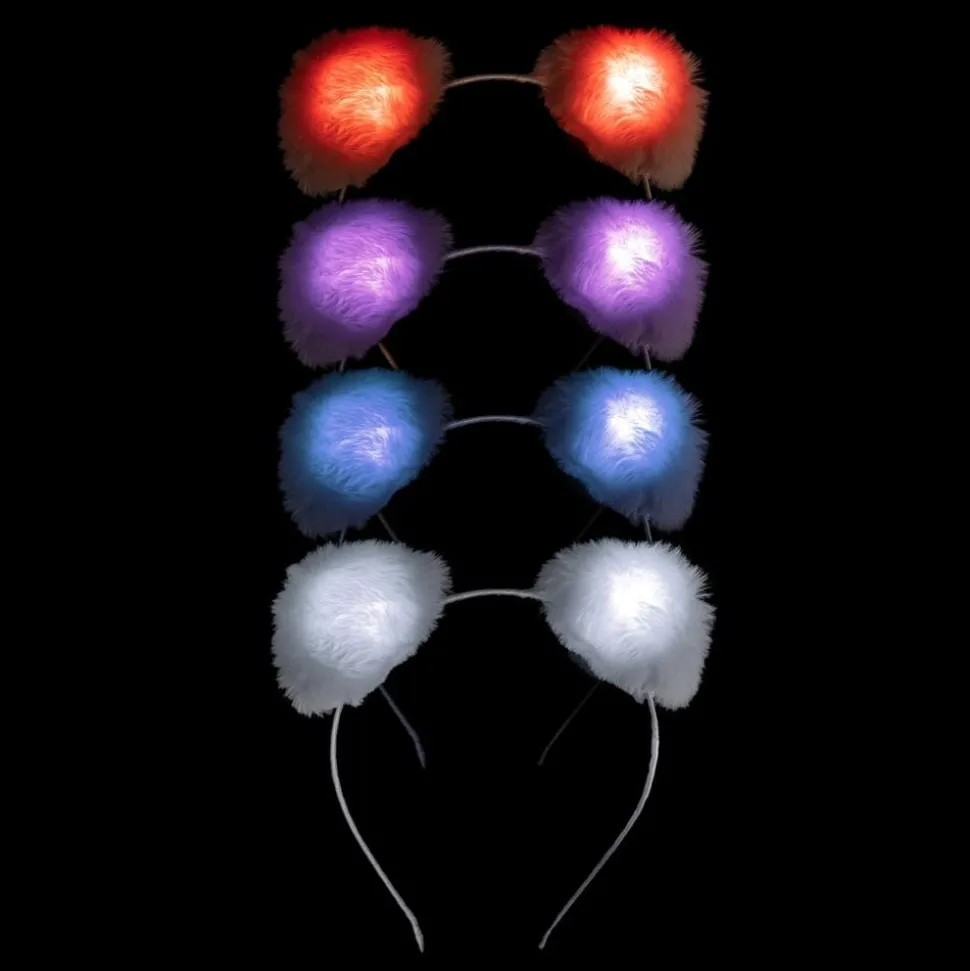 Fluffigt LED Diadem med Öron