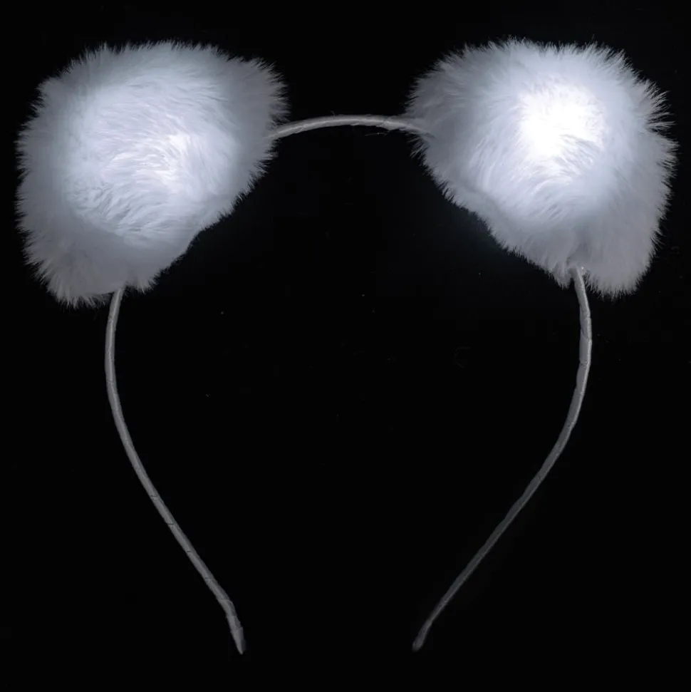 Fluffigt LED Diadem med Öron