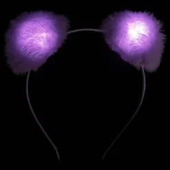Fluffigt LED Diadem med Öron