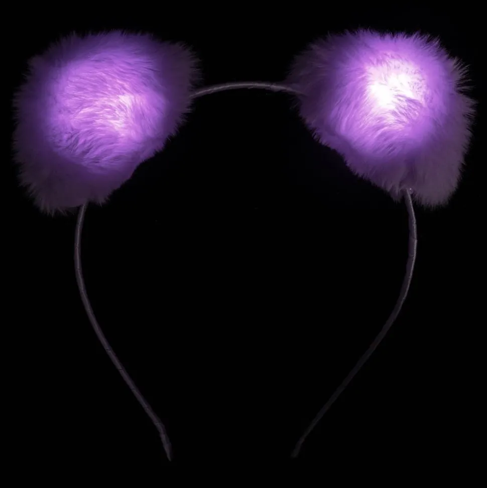 Fluffigt LED Diadem med Öron